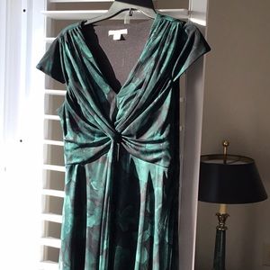 women’s Coldwater Creek green cap sleeve dress, size 10